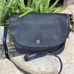 Tory Burch Pebbled leather Robinson saddlebag